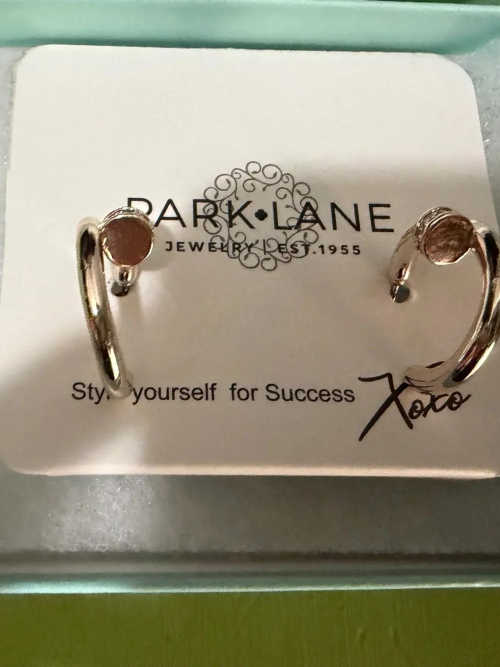 Park Lane Rose Gold Curved Hoop Earrings - Picture 2 of 3